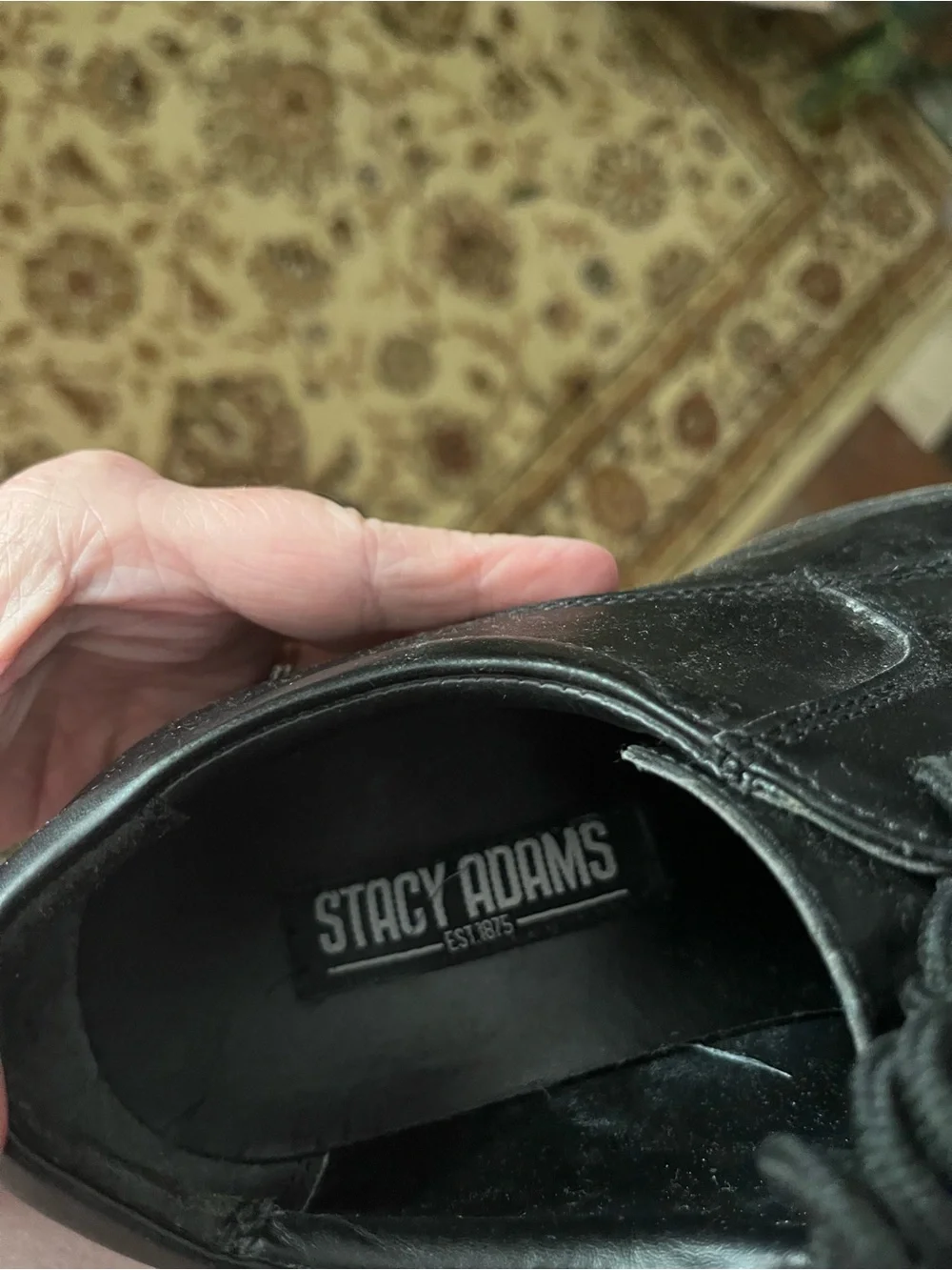 Stacy Adams Black Leather Derby Oxfords